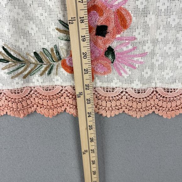 Anthropologie Akemi Kin Poncho Top Womens XS Floral Crochet Grandma Artsy FLAW - Picture 5 of 12